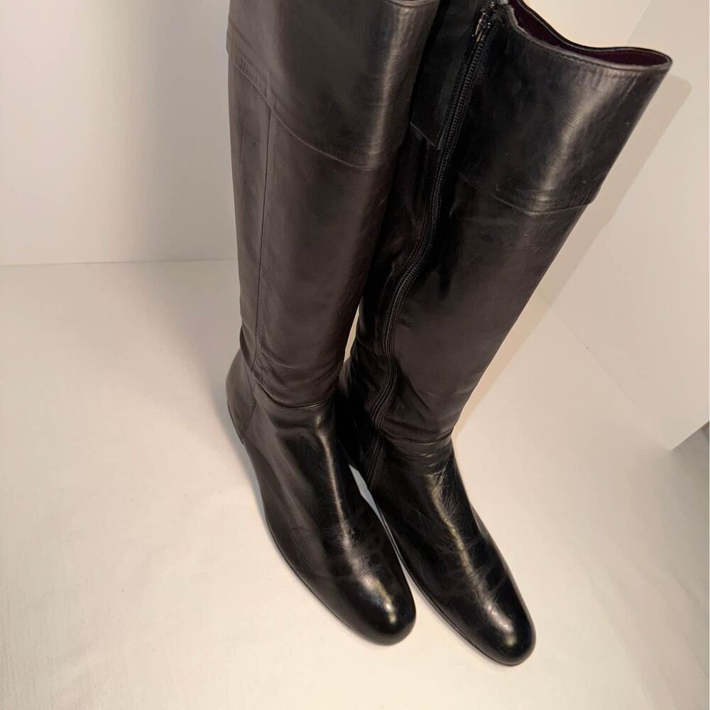Black elegant Boots - leather - Size 8 - European size 39